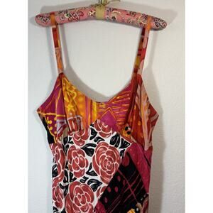 Jams World Sz XL Vintage Asymmetrical Patchwork Sundress VacationW312-OCDR